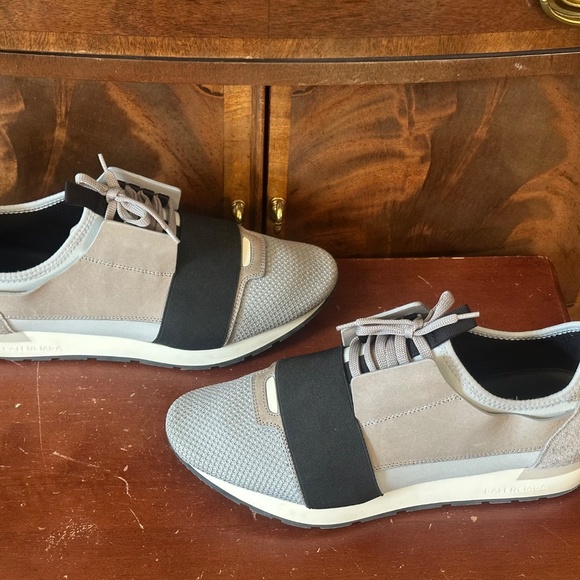 Balenciaga White/Grey Leather Mesh Neoprene Race Runner - Picture 6 of 11